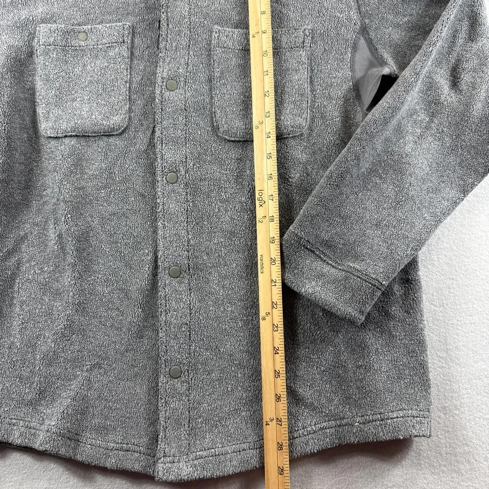 Vineyard Vines Jacket Mens Large Gray Fleece Snap Front Shirt Jacket Performance